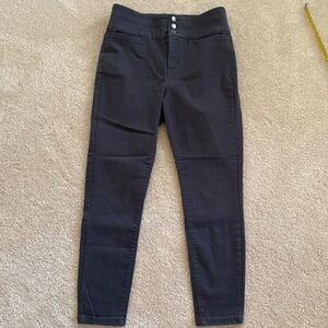 Loft Gray Grey High Waisted Button Zip Fly Pocket Stretch Skinny Women Jean Sz 8